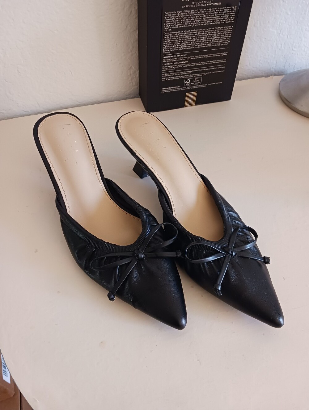 Nicole Miller Bow Kitten Heel Mule